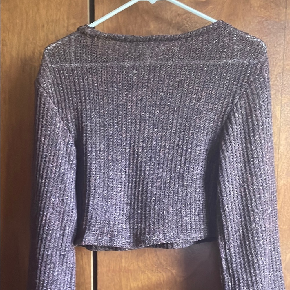 Metallic Ribbed Long Sleeve Top - Picture 5 of 5